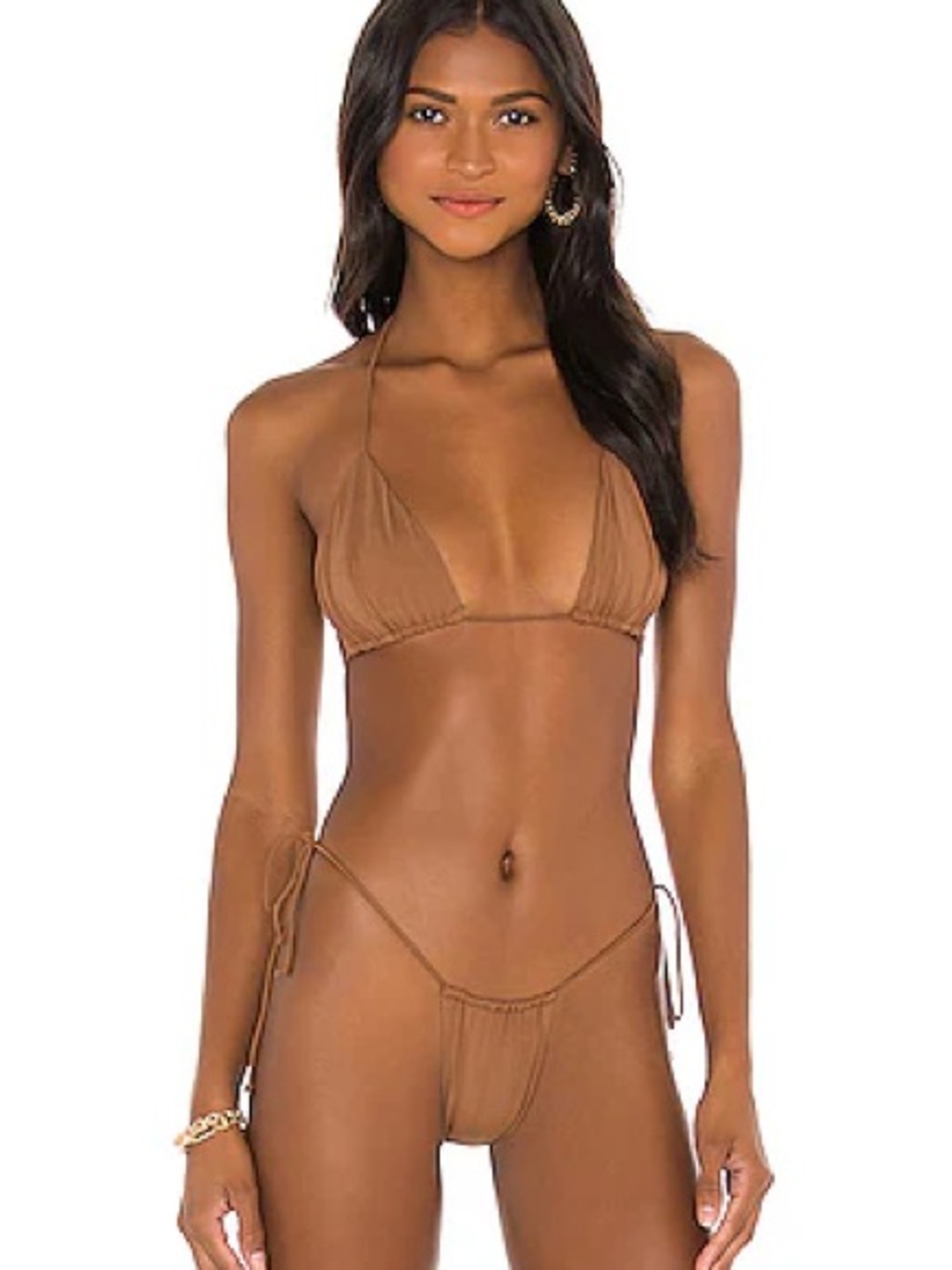 Riot Swim Bixi Brown Sugar Triangle Tie-Side Bikini Set